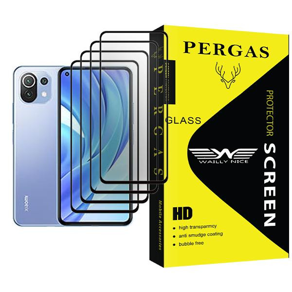محافظ صفحه نمایش وایلی نایس مدل Pergas Glass MIX004 مناسب برای گوشی موبایل شیائومی Mi 11 Lite بسته چهار عددی