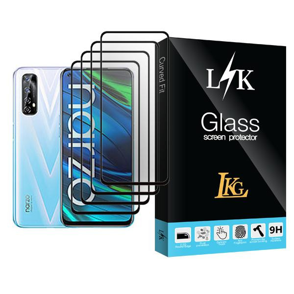 محافظ صفحه نمایش ال کا جی مدل LK Glass MIX004 مناسب برای گوشی موبایل ریلمی Narzo 20 Pro بسته چهار عددی