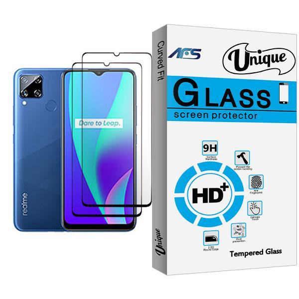 محافظ صفحه نمایش ای اف اس مدل Unique Glass MIX002 مناسب برای گوشی موبایل ریلمی C15 بسته دو عددی