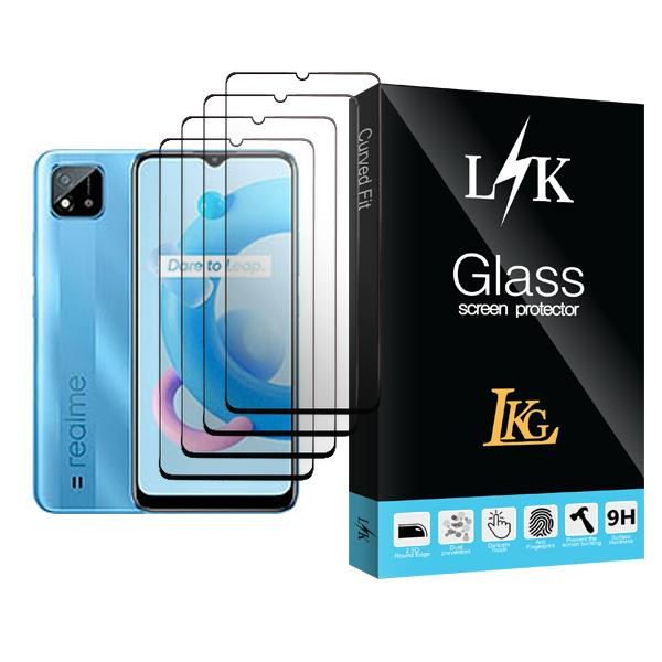 محافظ صفحه نمایش ال کا جی مدل LK Glass MIX004 مناسب برای گوشی موبایل ریلمی C20 بسته چهار عددی