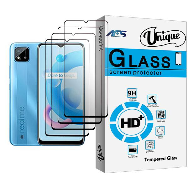 محافظ صفحه نمایش ای اف اس مدل Unique Glass MIX004 مناسب برای گوشی موبایل ریلمی C20 بسته چهار عددی