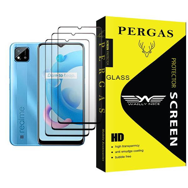 محافظ صفحه نمایش وایلی نایس مدل Pergas Glass MIX003 مناسب برای گوشی موبایل ریلمی C20A بسته سه عددی
