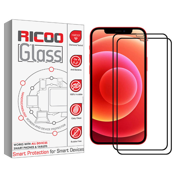 محافظ صفحه نمایش سرامیکی ریکوو مدل +HD مناسب برای گوشی موبایل اپل Iphone 12mini بسته دو عددی