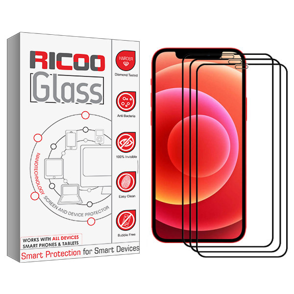 محافظ صفحه نمایشی ریکوو مدل +HD مناسب برای گوشی موبایل اپل Iphone 12mini بسته سه عددی