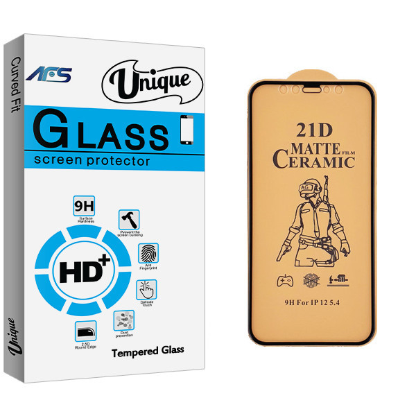 محافظ صفحه نمایش سرامیکی ای اف اس مدل Unique Glass مناسب برای گوشی موبایل اپل iPhone 12 mini