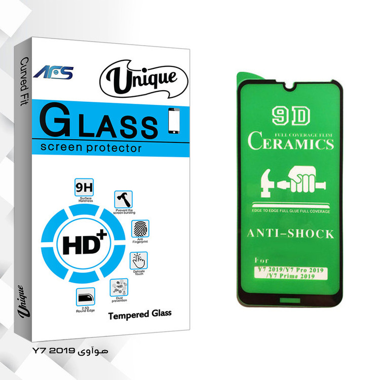 محافظ صفحه نمایش سرامیکی ای اف اس مدل Unique Glass مناسب برای گوشی موبایل هوآوی Y7 2019