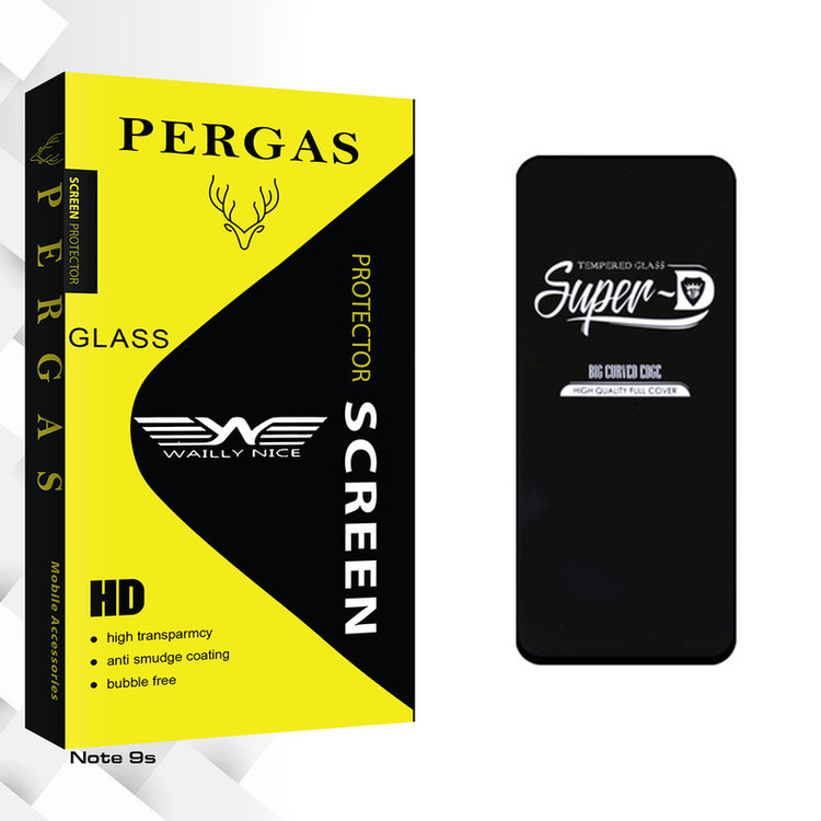 محافظ صفحه نمایش شیشه ای وایلی نایس مدل Pergas GlassSuper D مناسب برای گوشی موبایل شیائومی Note 9s