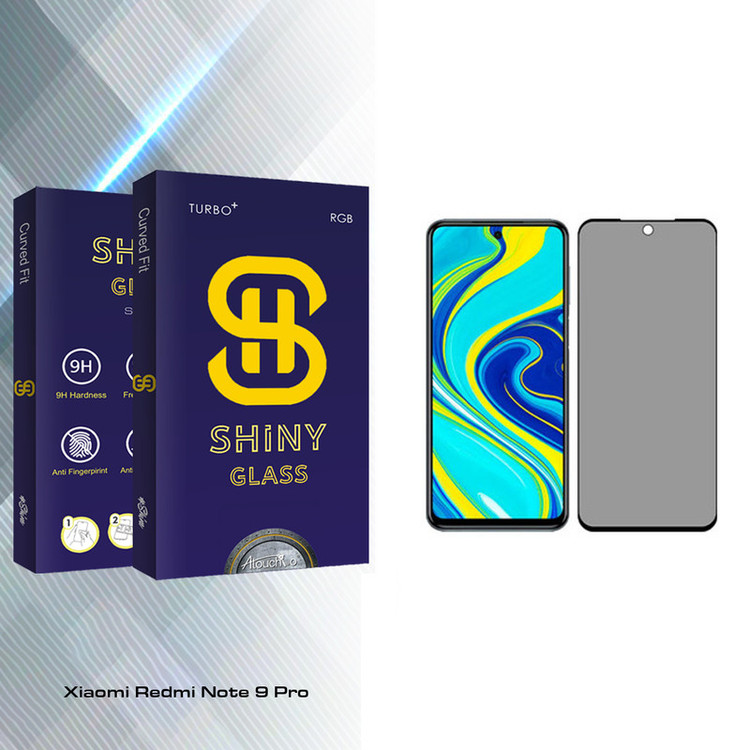 محافظ صفحه نمایش حریم شخصی آتوچبو مدل Shiny Glass مناسب برای گوشی موبایل شیائومی Redmi Note 9 Pro