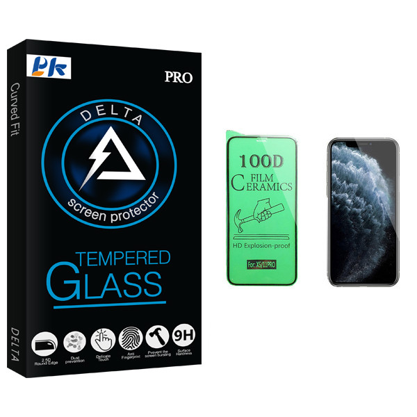 محافظ صفحه نمایش سرامیکی پی کی مدل Delta Glass مناسب برای گوشی موبایل اپل iPhone 11 Pro