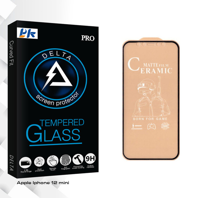 محافظ صفحه نمایش سرامیکی پی کی مدل Delta Glass مناسب برای گوشی موبایل اپل Iphone 12 mini