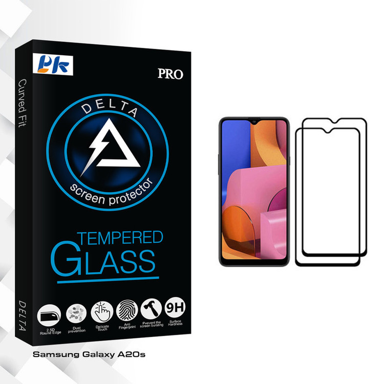 محافظ صفحه نمایش پی کی مدل Delta Glass مناسب برای گوشی موبایل سامسونگ Galaxy A20s بسته دو عددی
