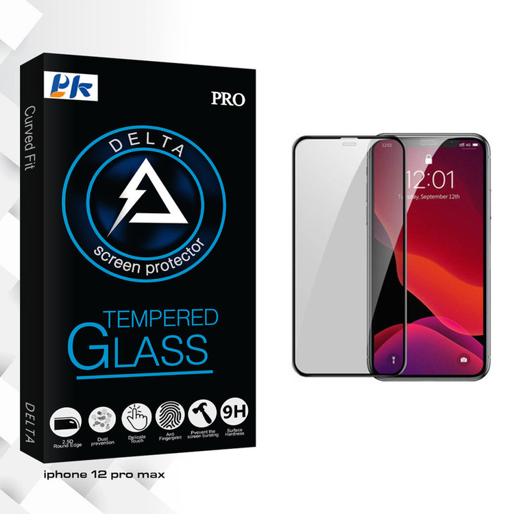 محافظ صفحه نمایش سرامیکی پی کی مدل Delta Glass مناسب برای گوشی موبایل اپل iPhone 12 Pro Max