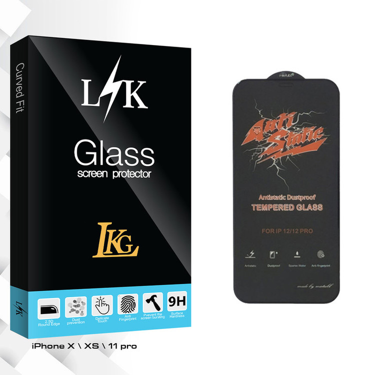 محافظ صفحه نمایش ال کا جی مدل LK Glass ANTI-STATIC مناسب برای گوشی موبایل اپل iPhone X \ XS \ 11 pro