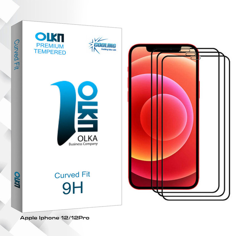 محافظ صفحه نمایش سرامیکی کولینگ مدل Olka glass مناسب برای گوشی موبایل اپل Iphone 12 بسته سه عددی