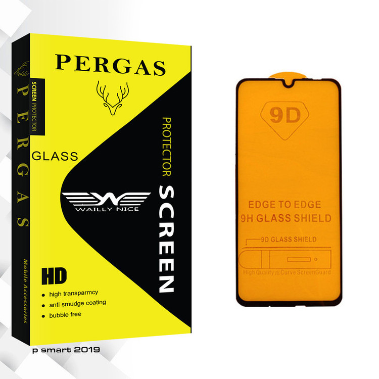 محافظ صفحه نمایش 9D وایلی نایس مدل Pergas Glass مناسب برای گوشی موبایل هوآوی p smart 2019