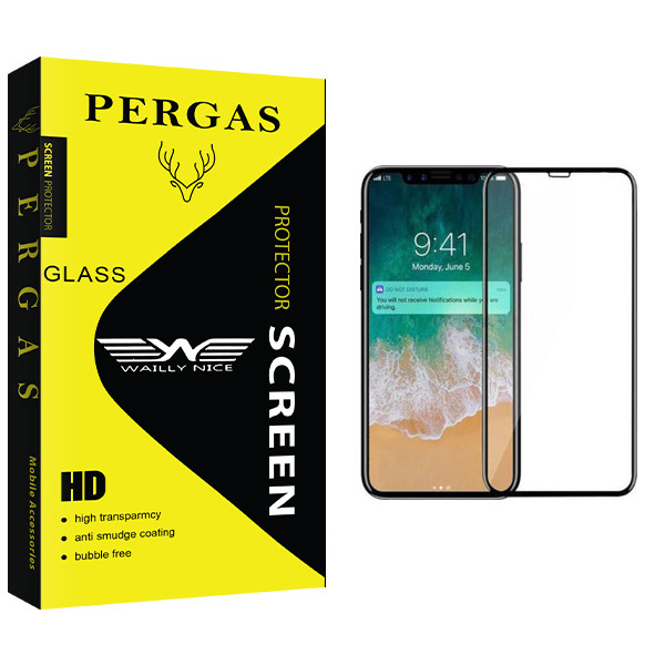 محافظ صفحه نمایش وایلی نایس مدل Pergas Glass مناسب برای گوشی موبایل اپل iPhone X