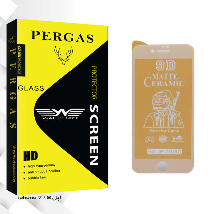 محافظ صفحه نمایش سرامیکی مات وایلی نایس مدل Pergas Glass مناسب برای گوشی موبایل اپل iphone 7 / 8