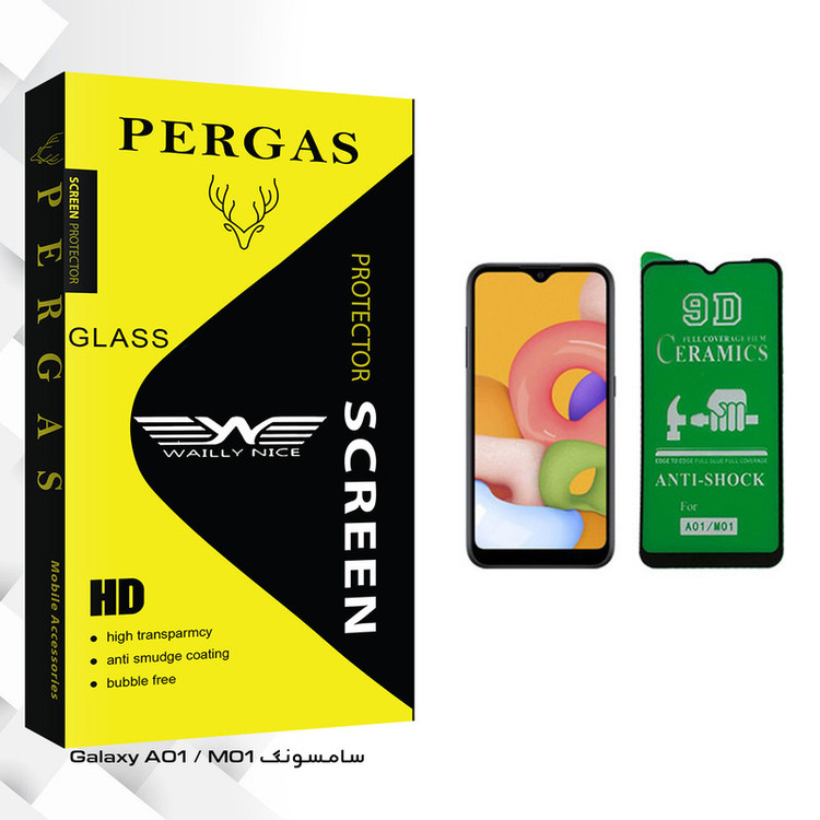 محافظ صفحه نمایش 9D وایلی نایس مدل Pergas Glass مناسب برای گوشی موبایل سامسونگ Galaxy A01 / M01