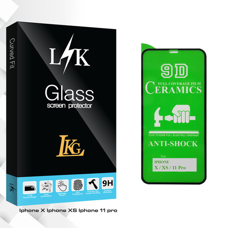 محافظ صفحه نمایش 9D ال کا جی مدل LK Glass مناسب برای گوشی موبایل اپل iphone X / XS / 11 pro