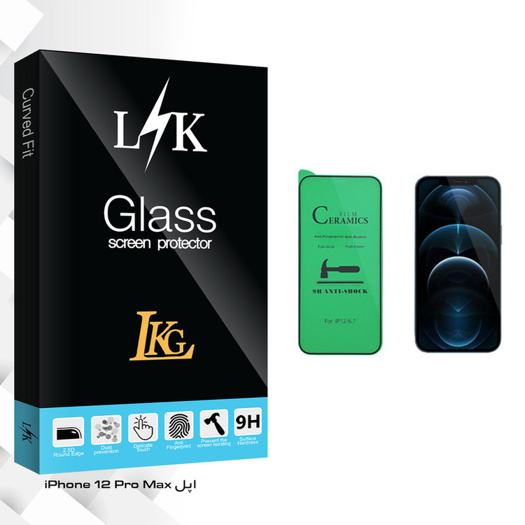 محافظ صفحه نمایش سرامیکی ال کا جی مدل LK Glass مناسب برای گوشی موبایل اپل iPhone 12 Pro Max