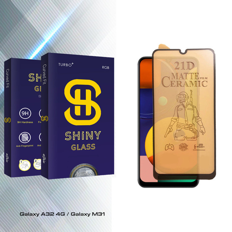 محافظ صفحه نمایش سرامیکی مات آتوچبو مدل Shiny Glass مناسب برای گوشی موبایل سامسونگ Galaxy A32 4G / Galaxy M31