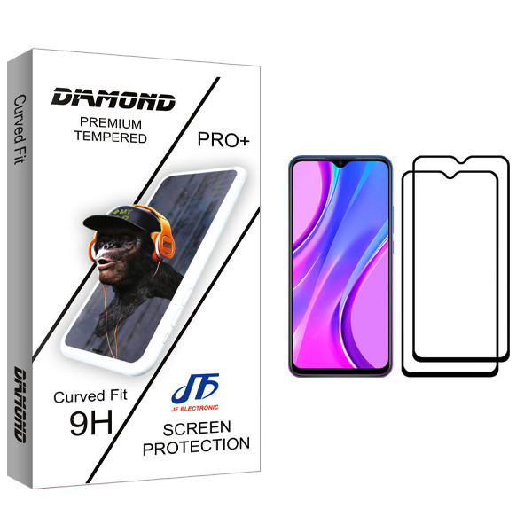 محافظ صفحه نمایش جی اف مدل Diamond glass مناسب برای گوشی موبایل شیائومی Redmi 9 بسته دو عددی