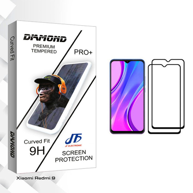 محافظ صفحه نمایش جی اف مدل Diamond glass مناسب برای گوشی موبایل شیائومی Redmi 9 بسته دو عددی