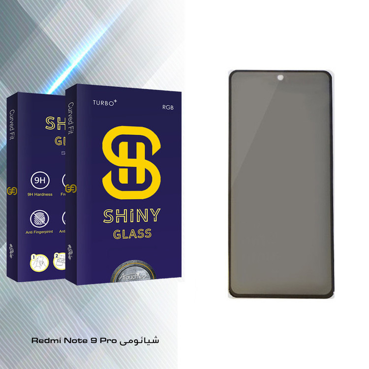 محافظ صفحه نمایش حریم شخصی آتوچبو مدل Shiny Glass مناسب برای گوشی موبایل شیائومی Redmi Note 9 Pro