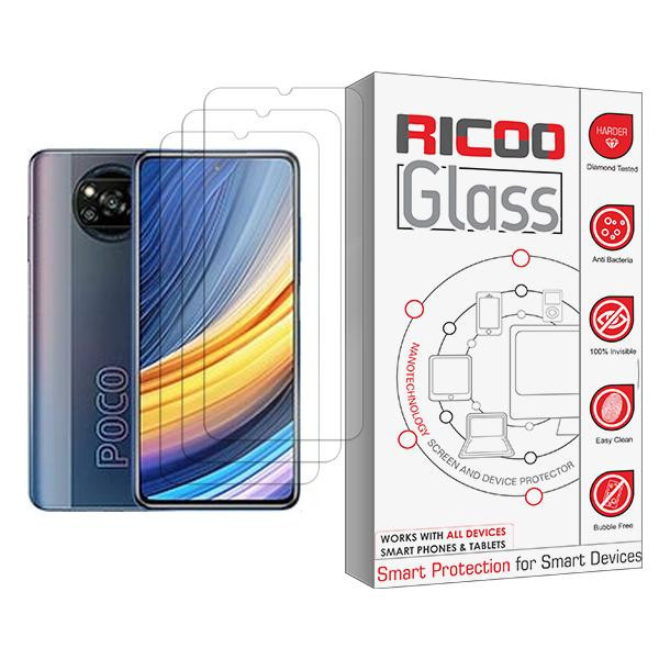 محافظ صفحه نمایش ریکو مدل Ricoo Glass MIX003 مناسب برای گوشی موبایل شیائومی Poco X3 Pro بسته سه عددی