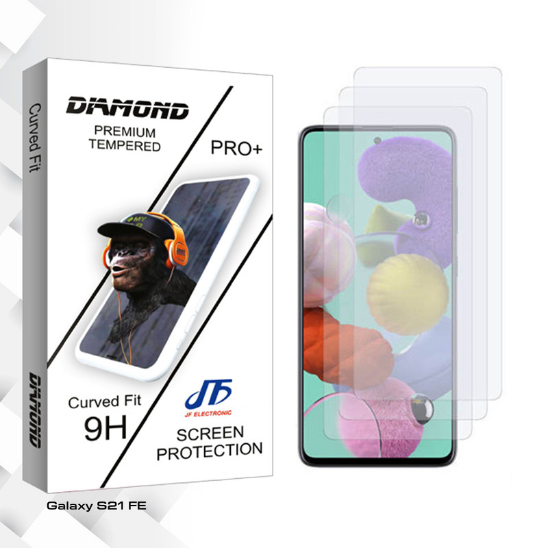 محافظ صفحه نمایش شیشه ای جی اف مدل Diamond Glass مناسب برای گوشی موبایل سامسونگ Galaxy S21 FE بسته 3 عددی
