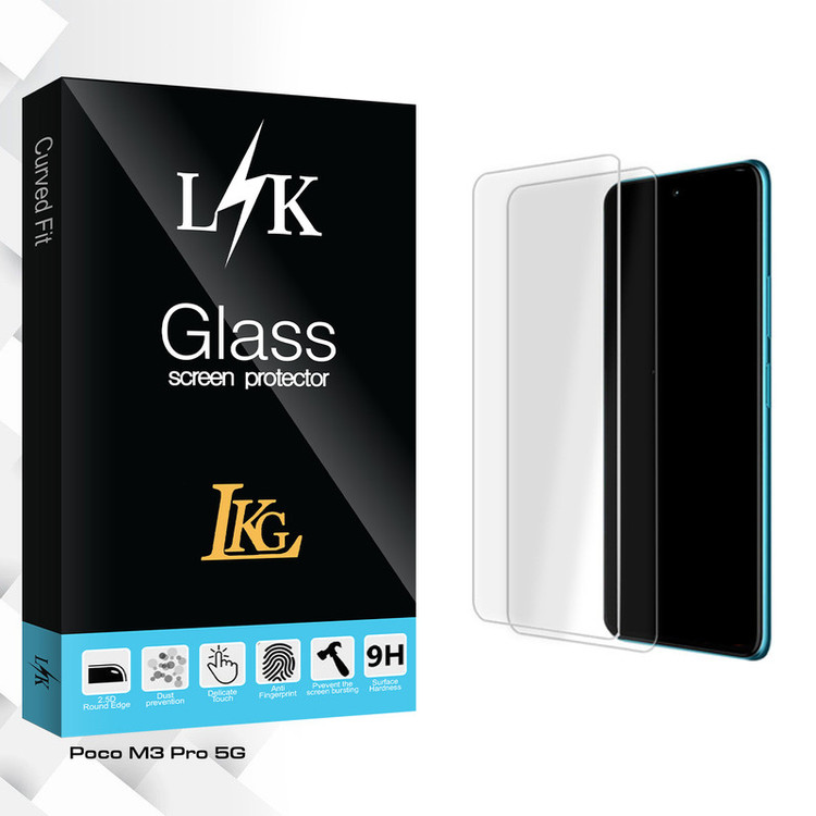 محافظ صفحه نمایش شیشه ای ال کا جی مدل LK Glass MIX مناسب برای گوشی موبایل شیائومی Poco M3 Pro 5G بسته دو عددی