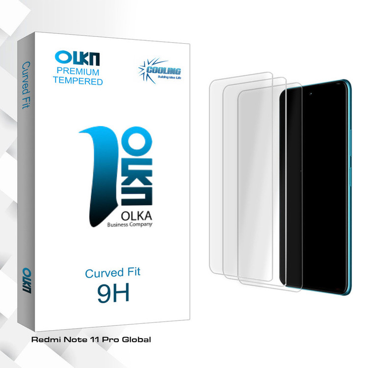 محافظ صفحه نمایش شیشه ای کولینگ مدل Olka Glass MIX مناسب برای گوشی موبایل شیائومی Redmi Note 11 Pro Global بسته سه عددی