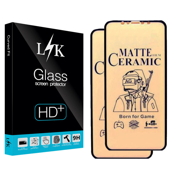 محافظ صفحه نمایش مات ال کی مدل +HD مناسب برای گوشی موبایل اپل iphone xs max بسته دو عددی
