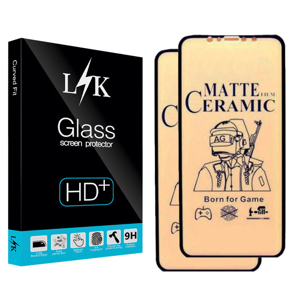 محافظ صفحه نمایش مات ال کی مدل +HD مناسب برای گوشی موبایل اپل iphone xs max بسته دو عددی