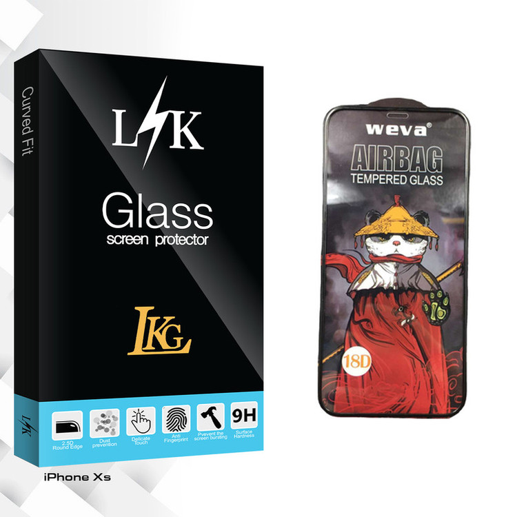 محافظ صفحه نمایش شیشه ای ال کا جی مدل LK Pro_Airbag مناسب برای گوشی موبایل اپل iPhone Xs