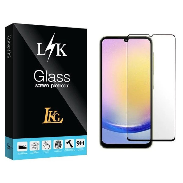 محافظ صفحه نمایش شیشه ای ال کا جی مدل LKK full مناسب برای گوشی موبایل سامسونگ Galaxy A20/A30/A50/A30S/A50S/VIVO Y12/Y15/Y17/Huawei Y6p