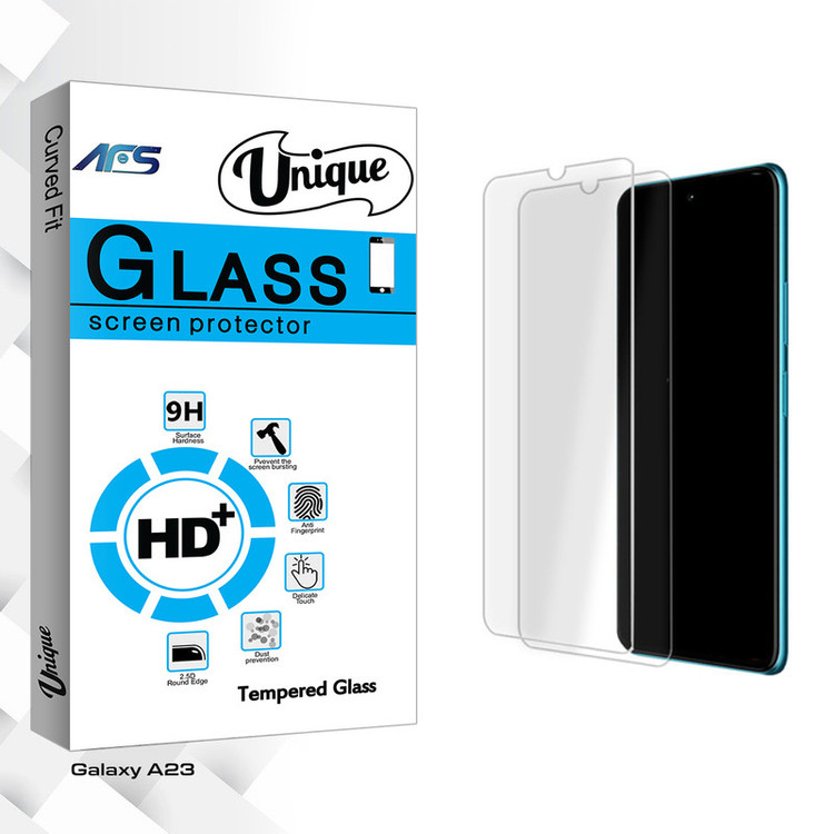 محافظ صفحه نمایش شیشه ای ای اف اس مدل Unique Glass MIX مناسب برای گوشی موبایل سامسونگ Galaxy A23 بسته دو عددی