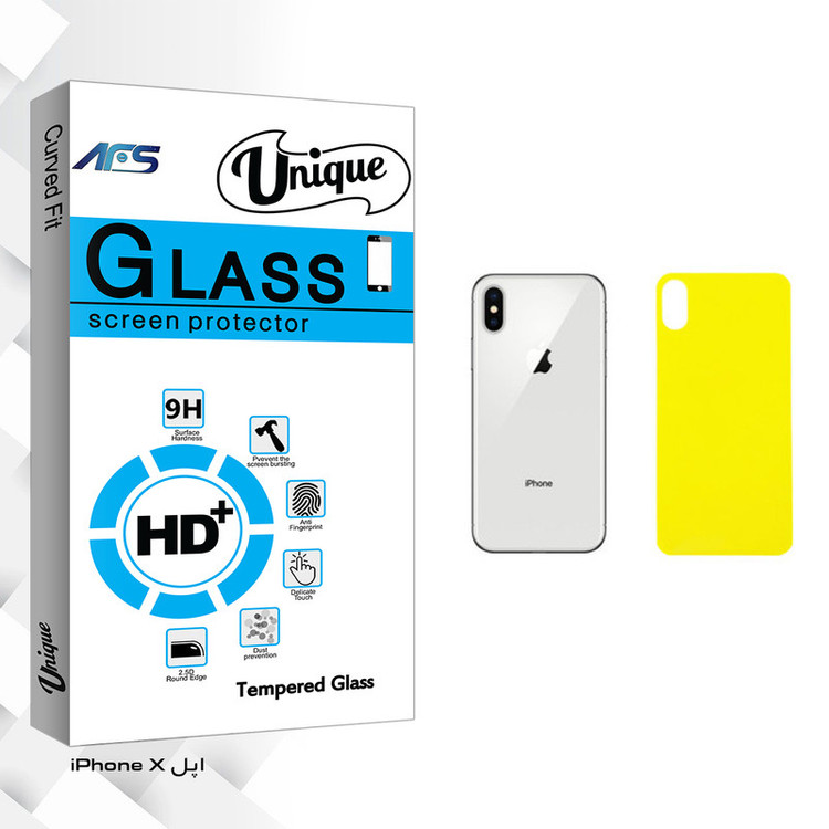 محافظ پشت گوشی ای اف اس مدل Unique Glass مناسب برای گوشی موبایل اپل iPhone X