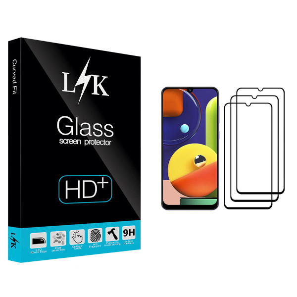 محافظ صفحه نمایش ال کی مدل Hard glass مناسب برای گوشی موبایل سامسونگ Galaxy A50s بسته سه عددی