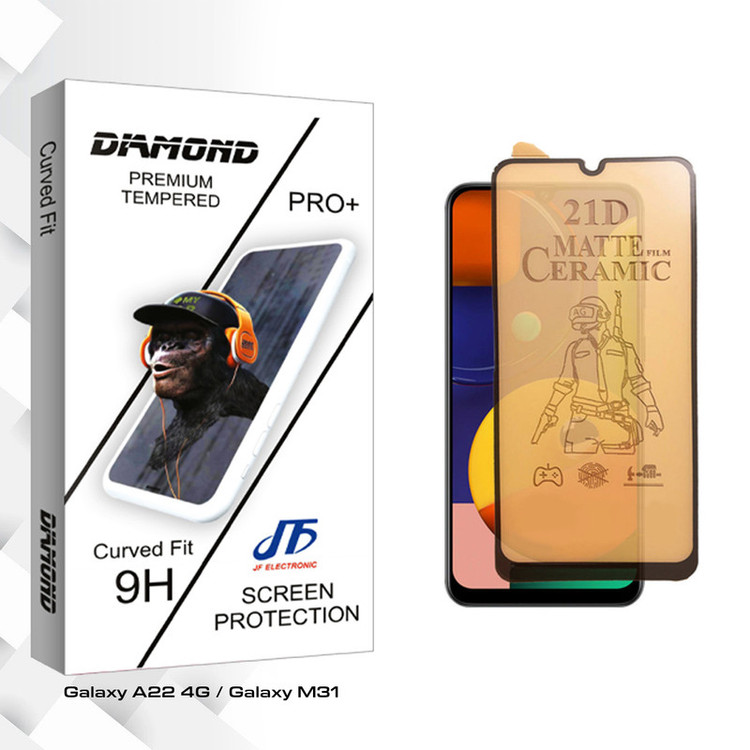 محافظ صفحه نمایش سرامیکی مات جی اف مدل Diamond Glass مناسب برای گوشی موبایل سامسونگ Galaxy A22 4G / Galaxy M31
