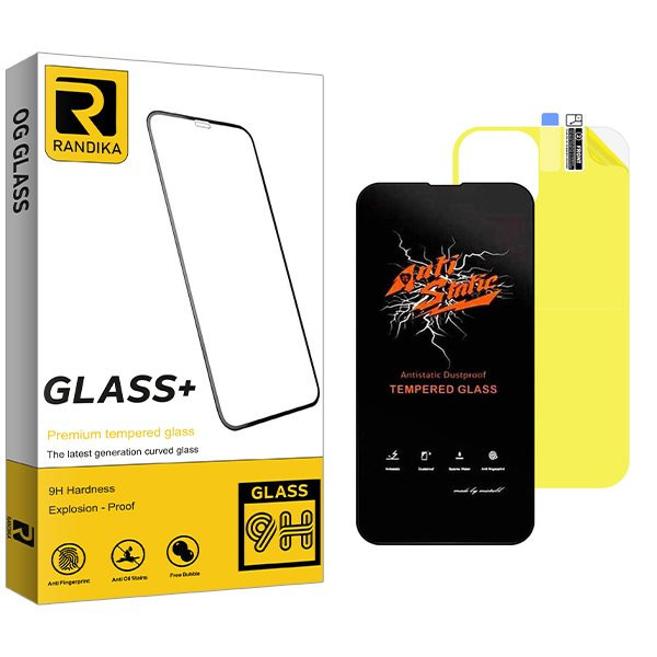 محافظ صفحه نمایش راندیکا مدل RK Antistatic مناسب برای گوشی موبایل اپل iPhone 14 Pro Max به همراه محافظ پشت گوشی