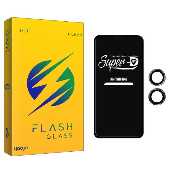 محافظ صفحه نمایش یاکیا مدل Yac SuperD مناسب برای گوشی موبایل اپل iPhone 11 به همراه محافظ لنز گوشی