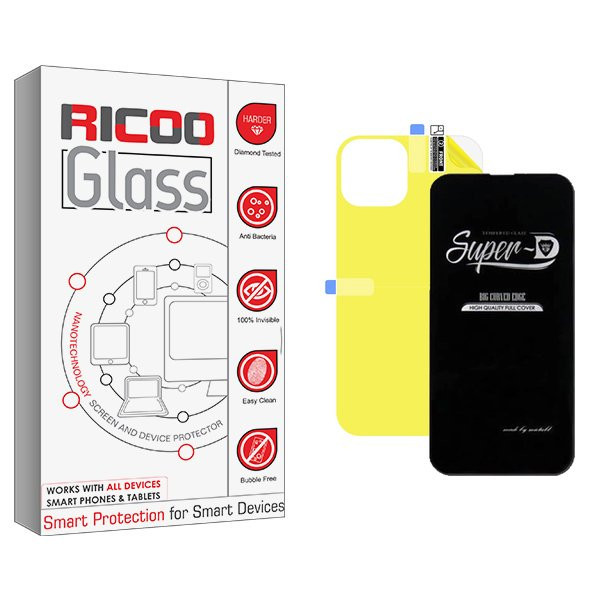 محافظ صفحه نمایش ریکو مدل RiC2 SuperD مناسب برای گوشی موبایل اپل iPhone 13 به همراه محافظ پشت گوشی