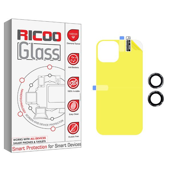 محافظ پشت گوشی ریکو مدل RiC2 مناسب برای گوشی موبایل اپل iPhone 12 به همراه محافظ لنز گوشی