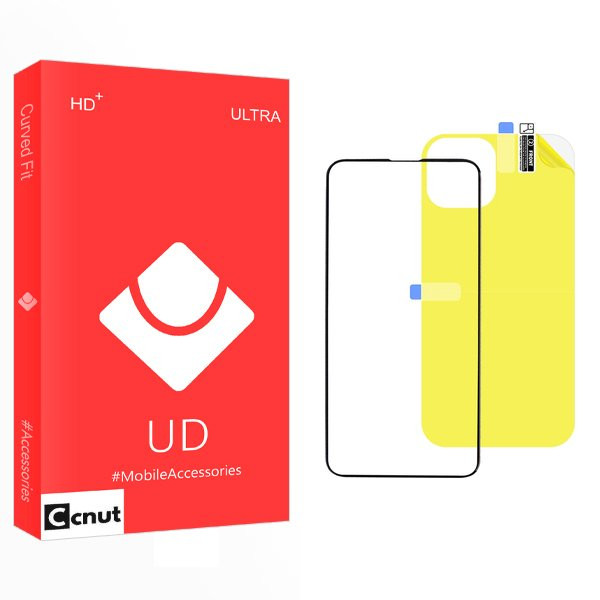محافظ صفحه نمایش شیشه ای کوکونات مدل UD مناسب برای گوشی موبایل اپل iPhone 13 pro به همراه محافظ پشت گوشی