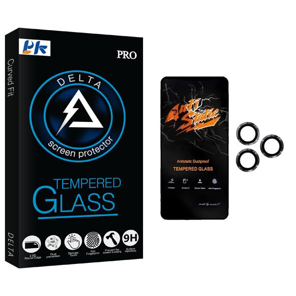 محافظ صفحه نمایش پی کی مدل Delta Antistatic مناسب برای گوشی موبایل اپل iPhone 11 Pro Max به همراه محافظ لنز گوشی
