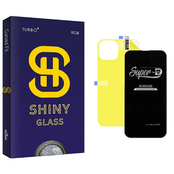 محافظ صفحه نمایش آتوچبو مدل Shiny SuperD مناسب برای گوشی موبایل اپل iPhone 13 Pro به همراه محافظ پشت گوشی