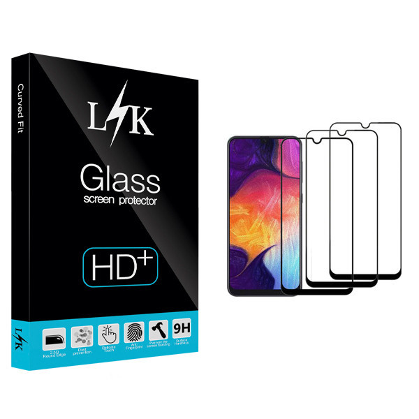 محافظ صفحه نمایش ال کی مدل Hard glass مناسب برای گوشی موبایل سامسونگ Galaxy A50 بسته سه عددی