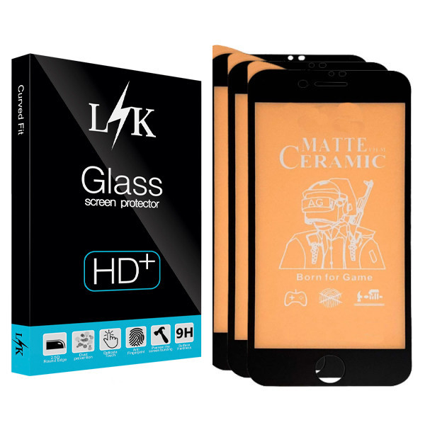 محافظ صفحه نمایش ال کی مدل Hard glass مناسب برای گوشی موبایل اپل Iphone 8 بسته سه عددی
