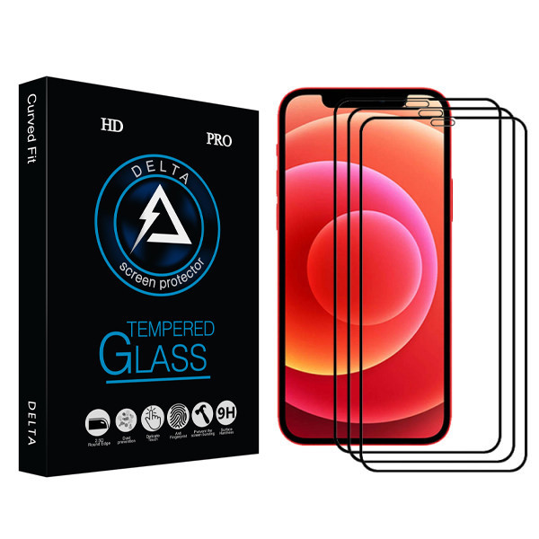 محافظ صفحه نمایش سرامیکی دلتا مدل PRO مناسب برای گوشی موبایل اپل Iphone 12 Pro بسته سه عددی